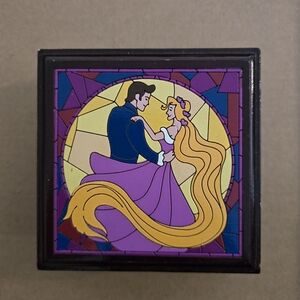 Rare 2011 Vintage Disney Tangled Rapunzel Mosaic Wooden Jewelry Box